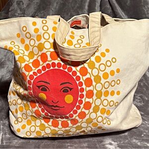 Sun Motif Canvas Tote Bag by Bath and Bodywork’s